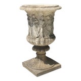 Early 20th Century French Cast Stone Garden Urn For Sale