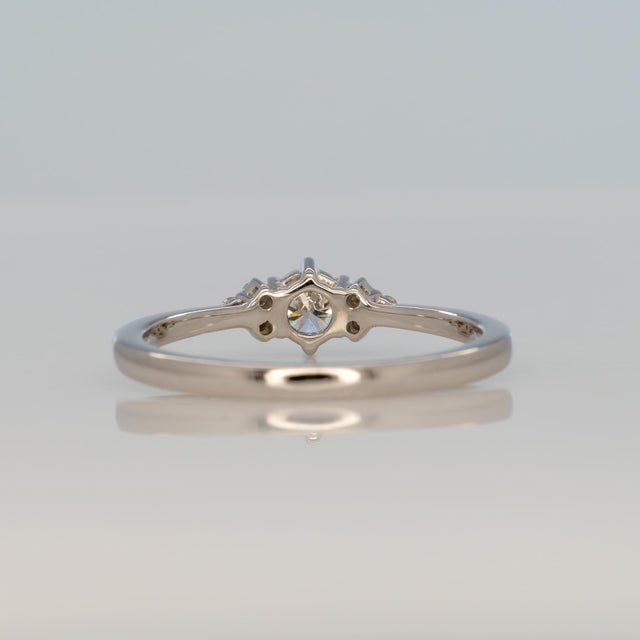 Metal Earth Mined Diamond Ring With Diamond Accents: Solid 14k Gold – Round, 4mm, Size 6.75 For Sale - Image 7 of 9