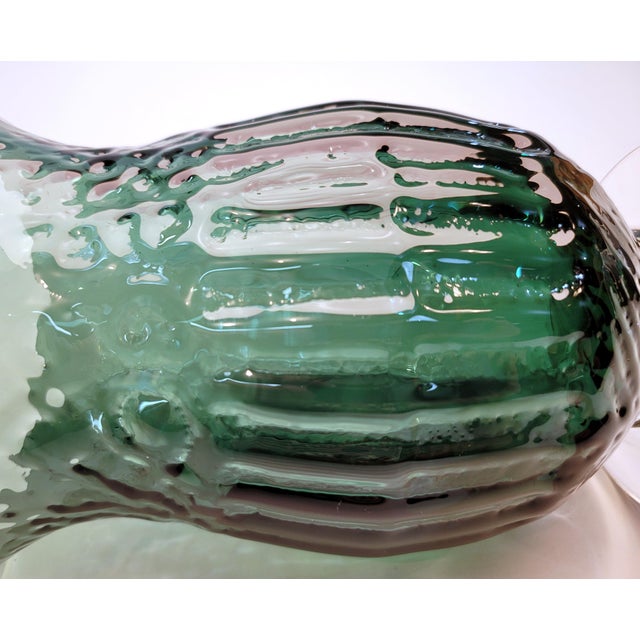 Mid Century Textured Blenko Footed Vase For Sale - Image 9 of 11