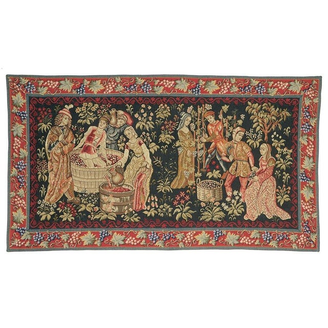 From a tapestry which was originally woven in the 15th Century, possibly from the Burgundy region of France, illustrating...