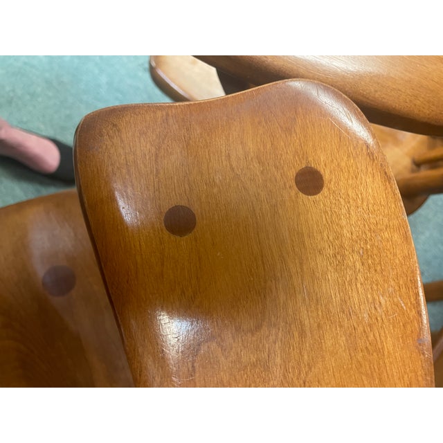 1930s Cushman Colonial Creations Searsburg Rock Maple Arm Chairs Set of 6 For Sale - Image 11 of 12