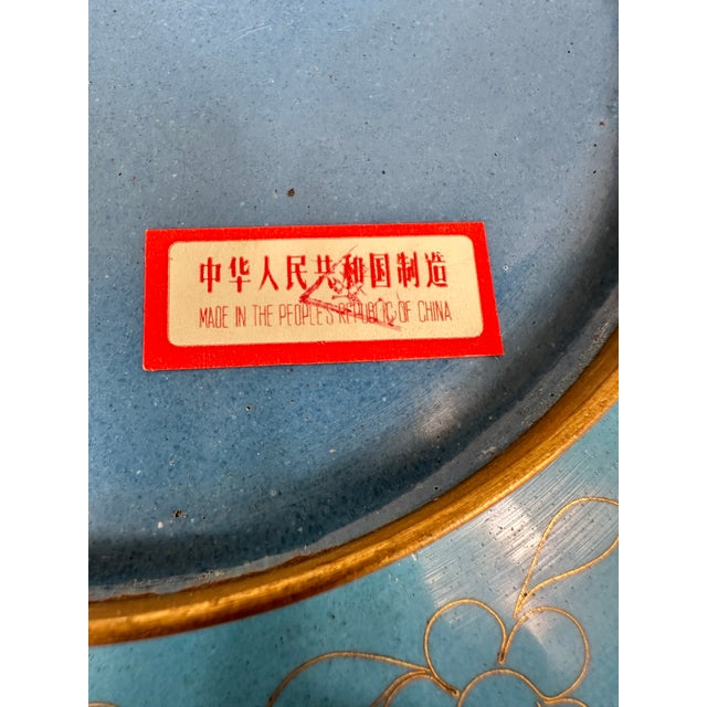 Vintage Cloisonné Plate & Stand For Sale In New Orleans - Image 6 of 9