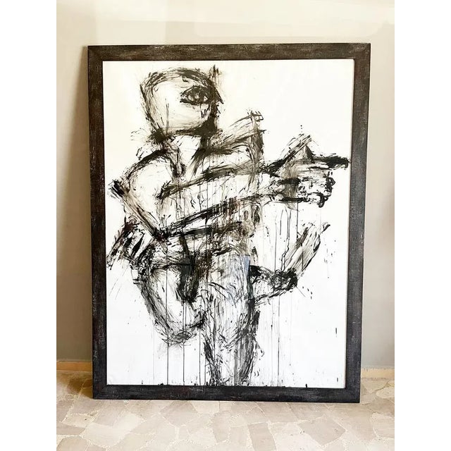 Paper Claude Adrian Caponnetto, Composition, Charcoal on Paper, 1970s For Sale - Image 7 of 8