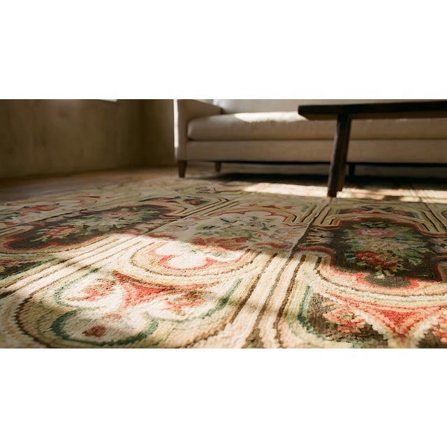 Textile Antique Russian Bessarabian Kilim Black Ivory-Brown Floral-Geometric Design Flat Weave Wool Rug For Sale - Image 7 of 7