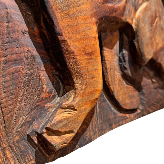 American Folk Art Carved Wood Labrador Panel on Custom Wall Mount For Sale - Image 10 of 11