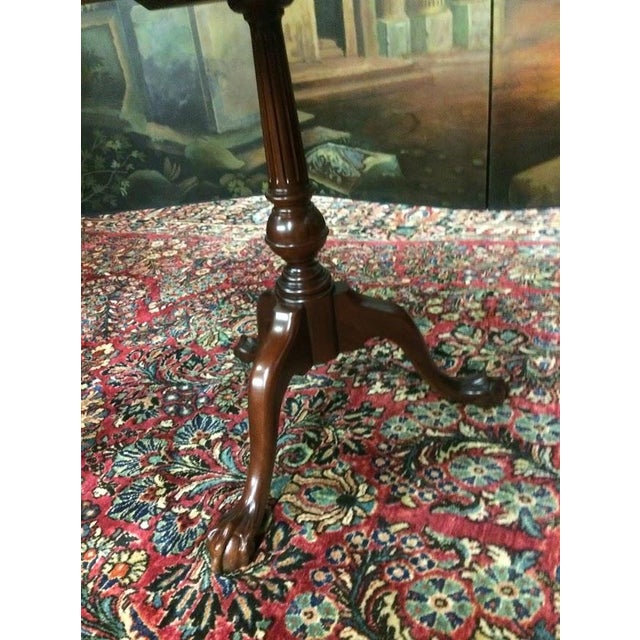 Vintage Mahogany Pedestal Table, Scalloped Accent Table For Sale - Image 4 of 7