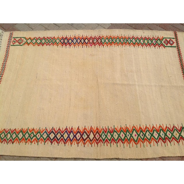 Mid-Century Modern Vintage Turkish Kilim Rug - 4′3″ × 6′4″ For Sale - Image 3 of 8