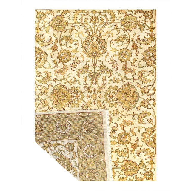 Traditional Pasargad DC Beige Color Fine Hand Knotted Tabriz Rug For Sale - Image 3 of 4