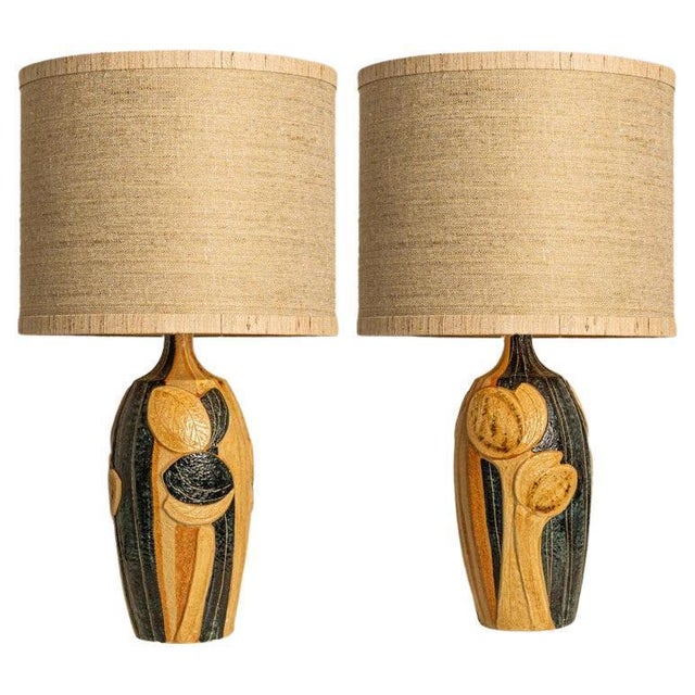 Ceramic Table Lamp with Silk Shade attributed to Noomi Backhausen for Soholm, 1960s For Sale - Image 11 of 11