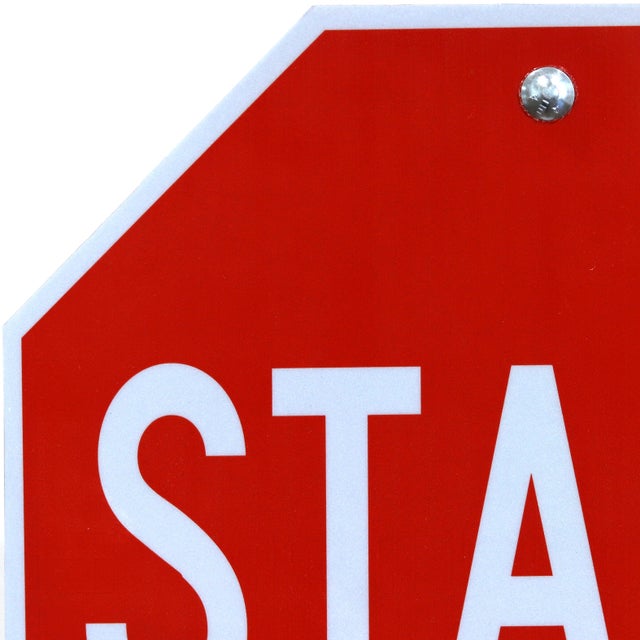 Metal Standing Start - Original Freestanding Pop Art Steel Street Sign Sculpture by Scott Froschauer For Sale - Image 7 of 9