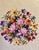 Farmhouse Vintage Round Framed Floral Hand-Stitched Needlepoint Wall Art For Sale - Image 3 of 6