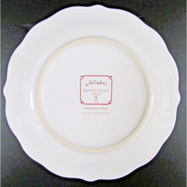 Red Juliska Country Estate Ruby Party Plates 4 Landscapes With Box For Sale - Image 8 of 13