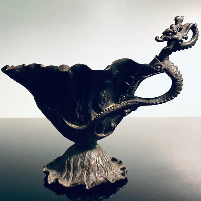 Gothic Late 19th Century Japanese Meiji Period Bronze Dragon Ikebana Vessel For Sale - Image 3 of 5