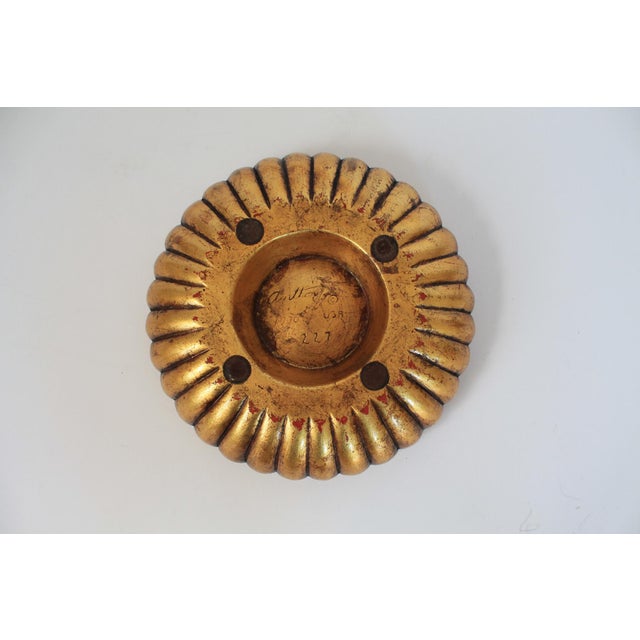Mid Century Anthony Freeman McFarlin California Pottery Gold Leaf Ashtray For Sale In Milwaukee - Image 6 of 7
