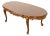 Karges French Rococo Louis XV Banded Walnut Parcel Giltwood Coffee Table, Circa 1980s For Sale