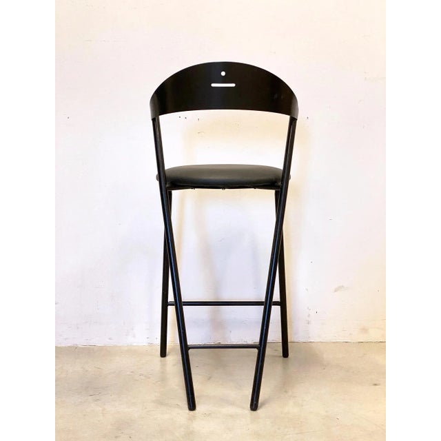 Metal Fly Line Bar Stools, 1980, Set of 4 For Sale - Image 7 of 13