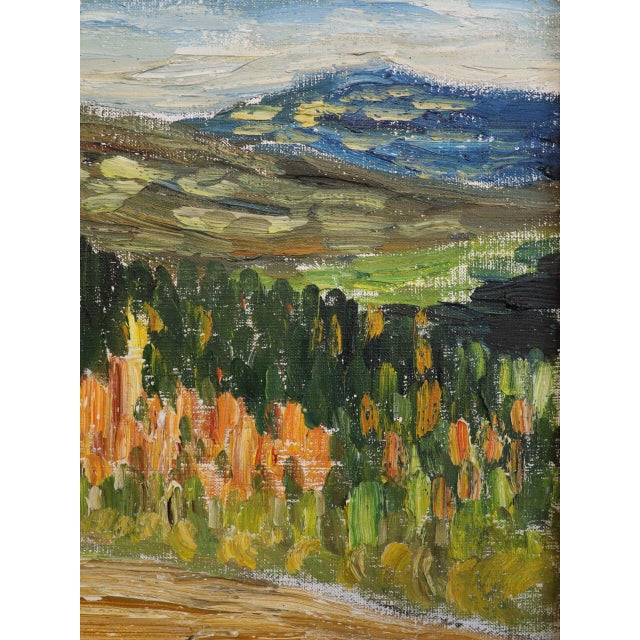 1971 Modernist 'The Hills Beyond' Vintage Original Swedish Expressive Landscape Oil Painting, Framed For Sale - Image 10 of 13