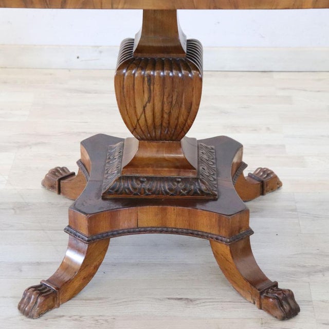Wood Antique Extendable Walnut Card or Tea Table with Drawer, 1800s For Sale - Image 7 of 16