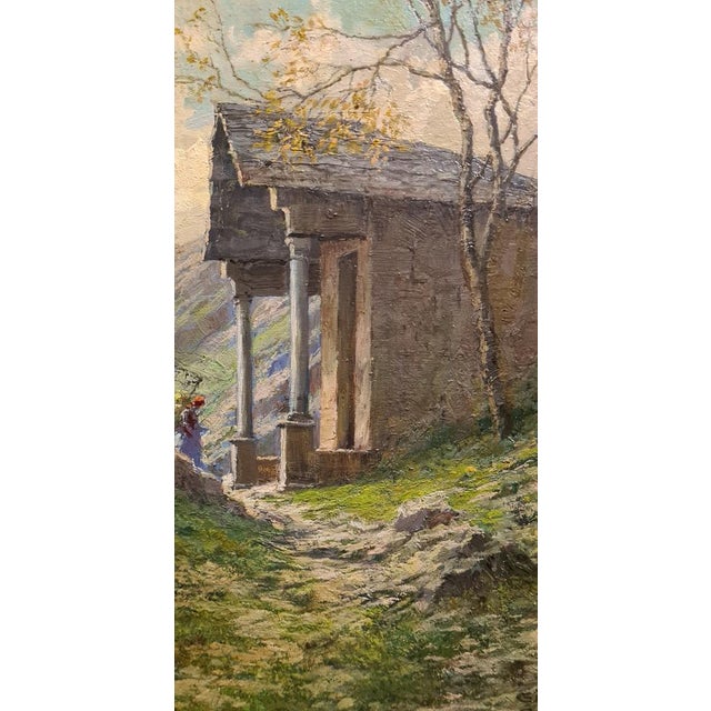 Giuseppe Gheduzzi, Landscape, Early 1900s, Oil on Wood, Framed For Sale - Image 5 of 18