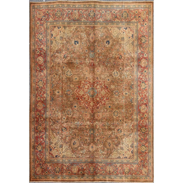 1950s Semi Antique Mahal Rug - 9′10″ × 12′10″ For Sale - Image 9 of 9