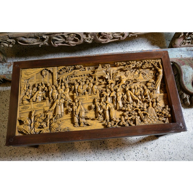 Carved Chinese Coffee Table For Sale In West Palm - Image 6 of 7