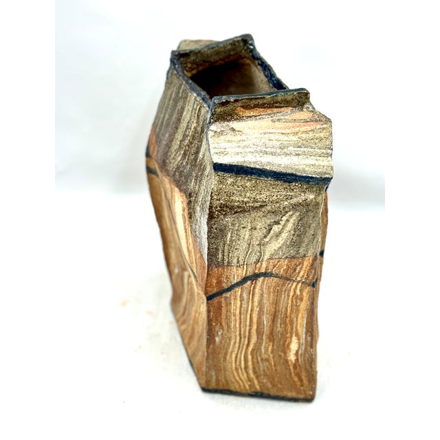 Sculptural Vase in Mixed Clay from Jacques Laroussinie, 2000s For Sale - Image 3 of 8