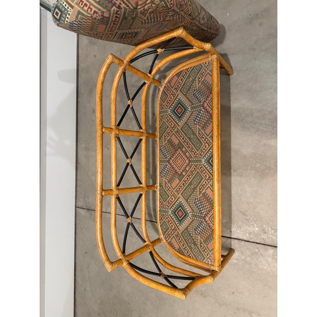 McGuire Gondola Settee – Coastal Bamboo Loveseat, Designer Statement, Priced to Sell For Sale - Image 9 of 9