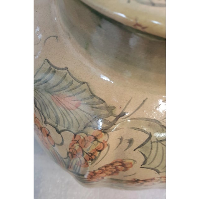 Ceramic Painted Ceramic Bowl With Lid For Sale - Image 7 of 8