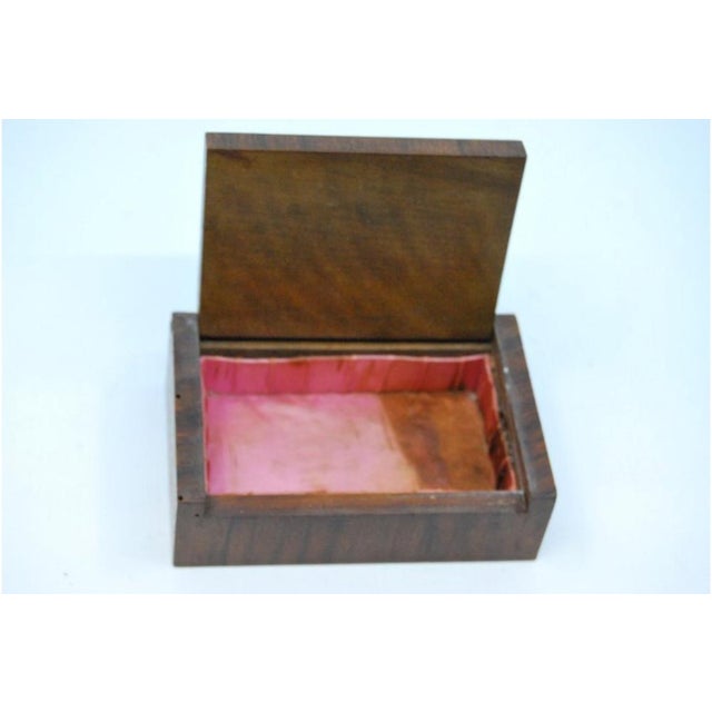 Wooden Jewelry Box with Silver Applications For Sale - Image 5 of 6