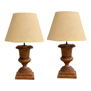 Pair of Paul Ferrante Italian Urn Form Table Lamps