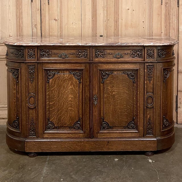 19th Century French Louis XIV Marble Top Buffet For Sale In Dallas - Image 6 of 18