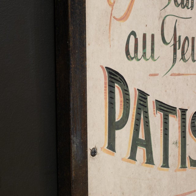 Vintage Hand Painted French Patisserie Sign c.1930-1940 For Sale - Image 4 of 8