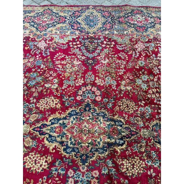 1930s Large Floral Kirman Style Rug, 1930s For Sale - Image 5 of 18