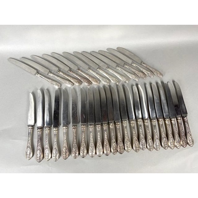 Metal Mid 19th Century French Silver Knife Set - Complete 34-Piece Collection For Sale - Image 7 of 12