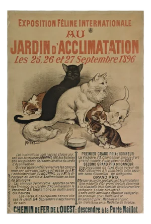 Original Cat Expo Lithographic Poster by Auguste Roedel, 1896