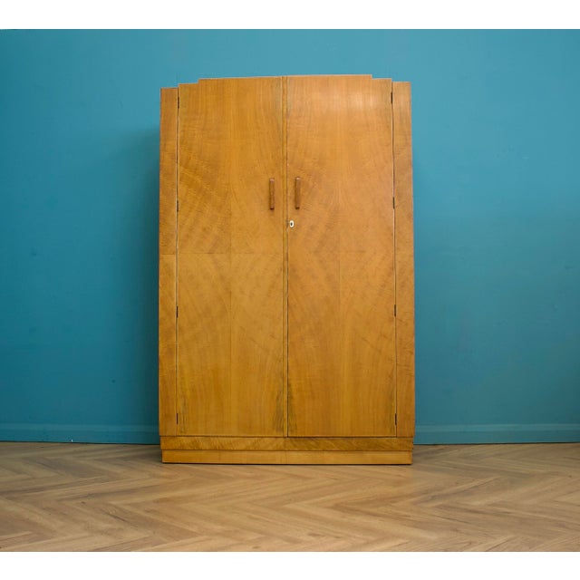 Vintage Art Deco Burr Walnut Wardrobe, 1930s For Sale - Image 10 of 10