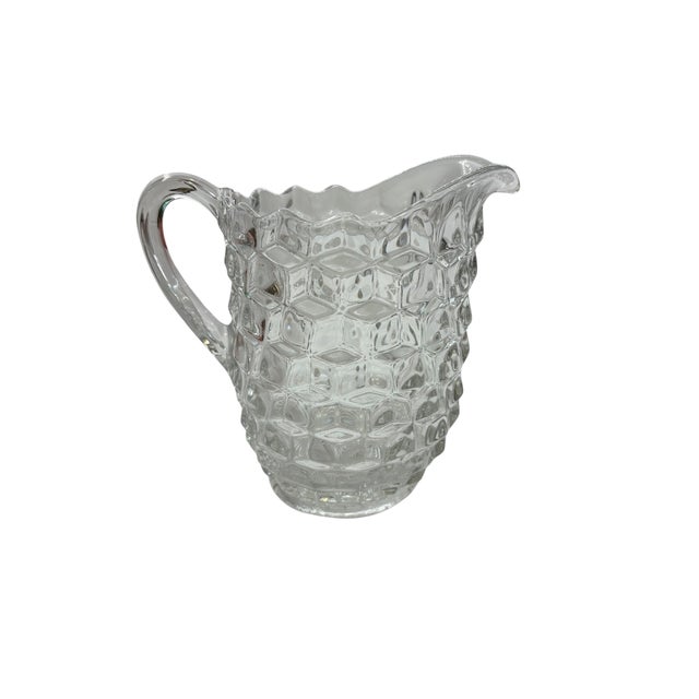 Mid 20th Century Art Deco Fostoria American Pattern Cube Glass Pitcher For Sale In Indianapolis - Image 6 of 14