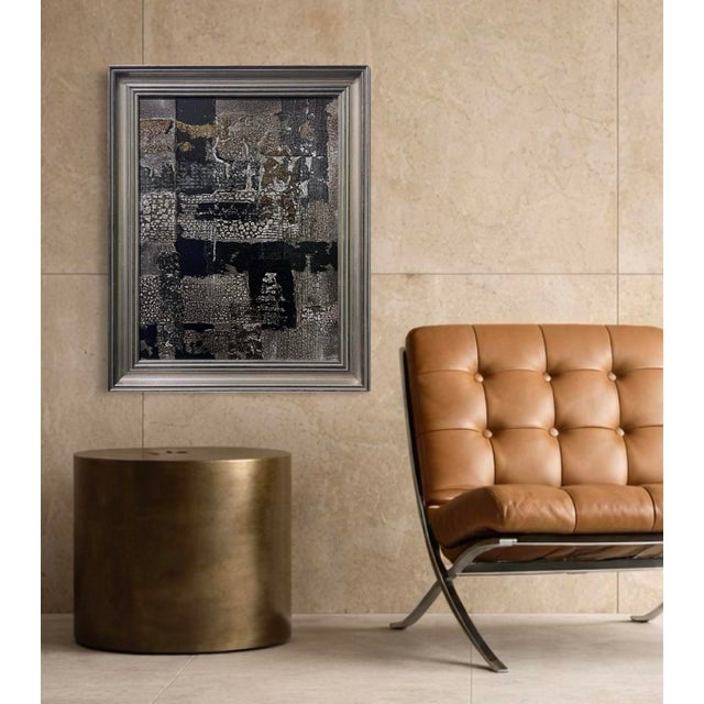 This original mixed-media abstract painting by J. Kent Martin is inspired by aerial views of farmland and the ordered...