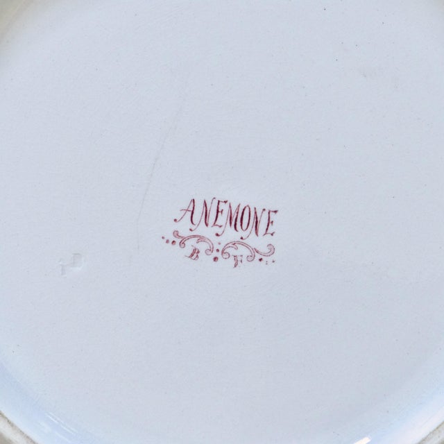 Pink Antique French Salad Bowl by Bertrand Bordeaux Anémone For Sale - Image 8 of 9