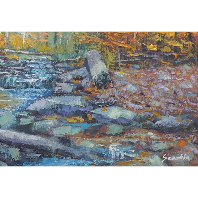 Original Oil Painting of Autumn Forest Stream For Sale - Image 4 of 5