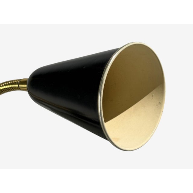Upsala Armaturfabrik, Adjustable Wall Sconce, Black Metal, Brass, Sweden, 1960s For Sale - Image 10 of 13