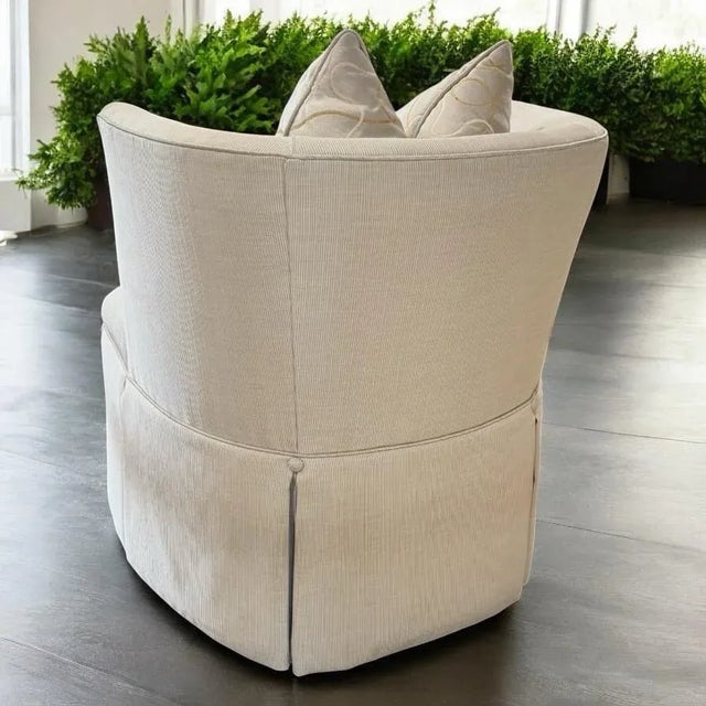 Ivory Kravet Pacific Design Center Barrel Accent Chairs - Set of 2 For Sale - Image 8 of 12