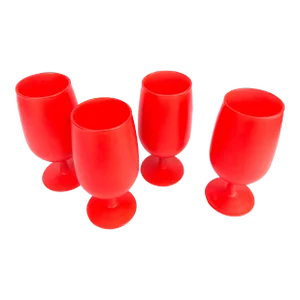 Vintage Blendo Orange/Red Wine Glasses- Set of 4