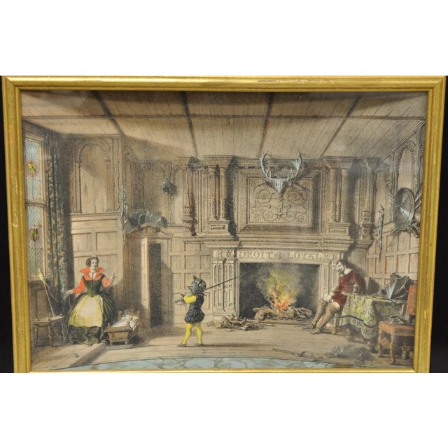Antique Colored Lithograph 3d Frame Hall of Levens & Trophy Room Joseph Nash - Set of 2 For Sale - Image 15 of 18