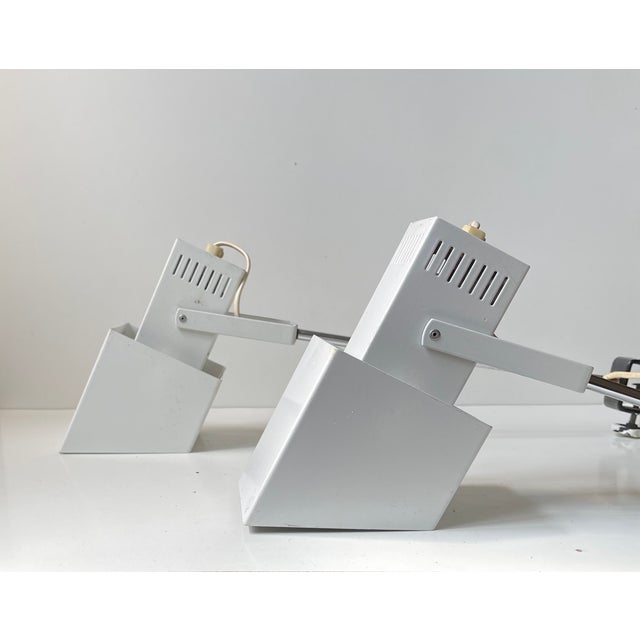 Industrial Scandinavian Wall or Clamp Lamps by Davids Lampe, 1970s, Set of 2 For Sale - Image 4 of 11