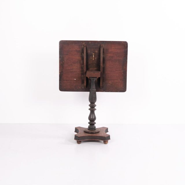 Antique Oak Pedestal Side Table with Tilt Top, 1890s For Sale - Image 4 of 8