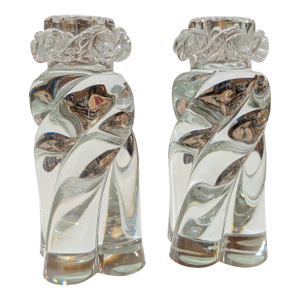 Baccarat Bambou Tors Crystal Candlesticks (Pair)