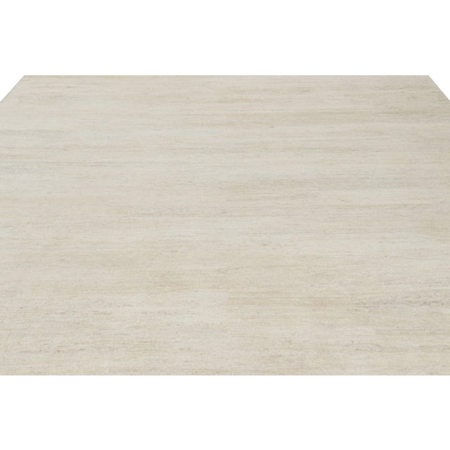 Contemporary Rug & Kilim’s Modern Textural Rug in Solid Cream For Sale - Image 3 of 8