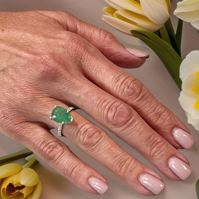 Natural Emerald Diamond Ring 6.5 14k WG 4.62 TCW Certified For Sale - Image 17 of 18