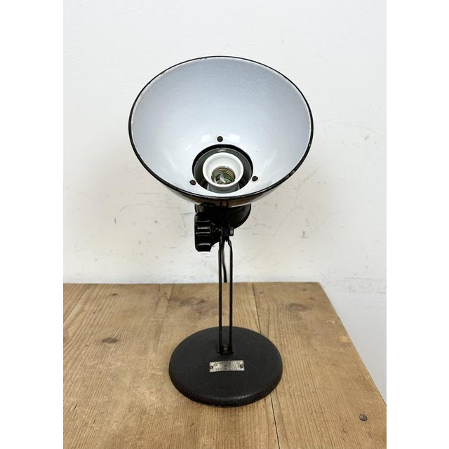 Vintage Black Enamel Table Lamp, 1950s For Sale - Image 9 of 18